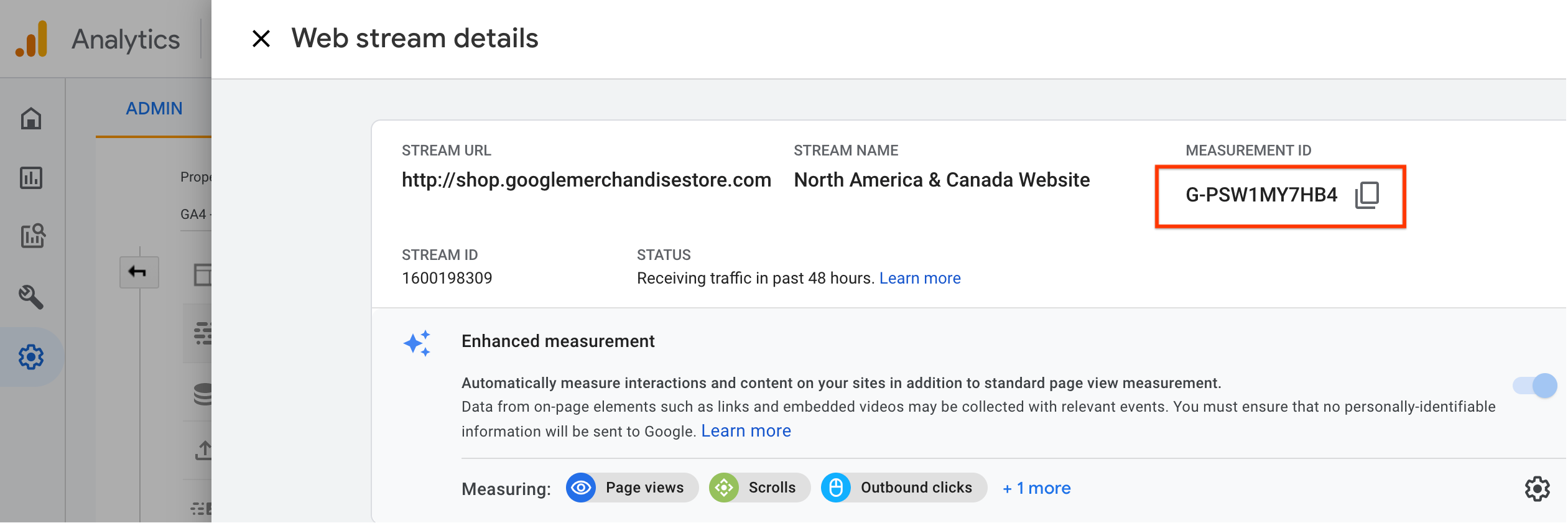 Google Analytics Measurement ID